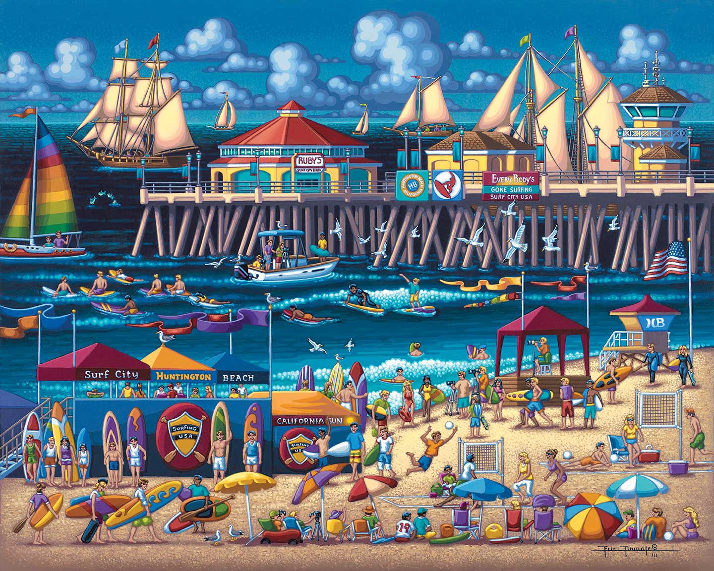 Dowdle Jigsaw Puzzle - Huntington Beach - 500 Piece
