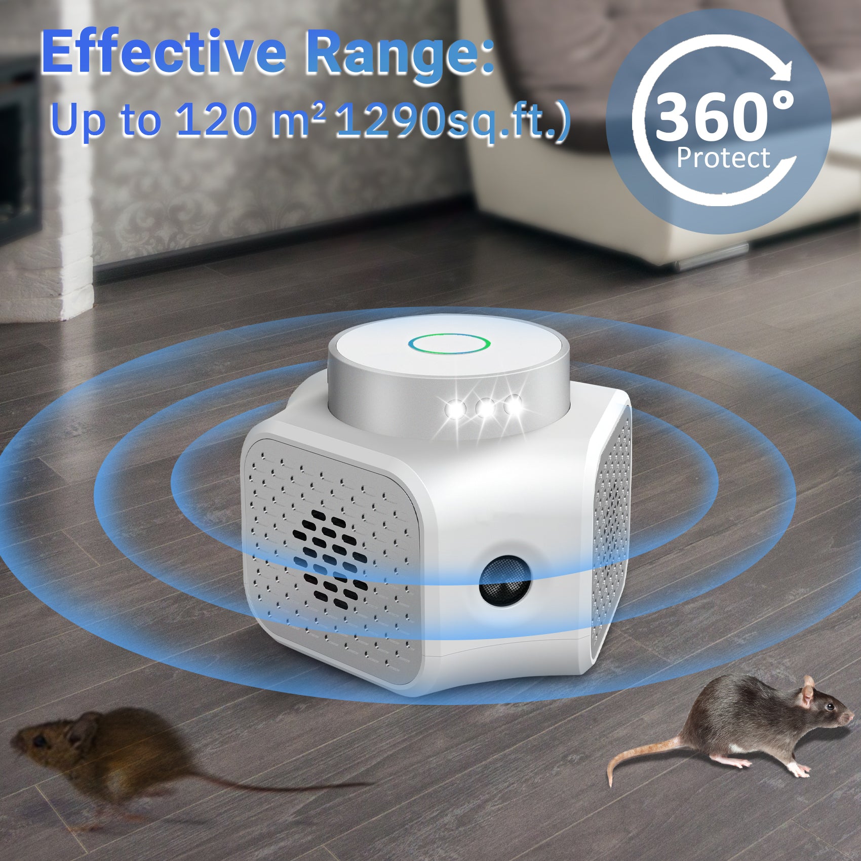 CYBERGIANT Rodent Repellent Ultrasonic Plug In - UR02 White
