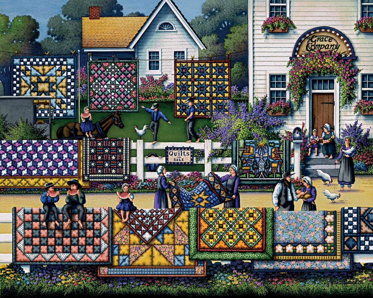 Dowdle Jigsaw Puzzle - Amish Quilt - 500 Piece