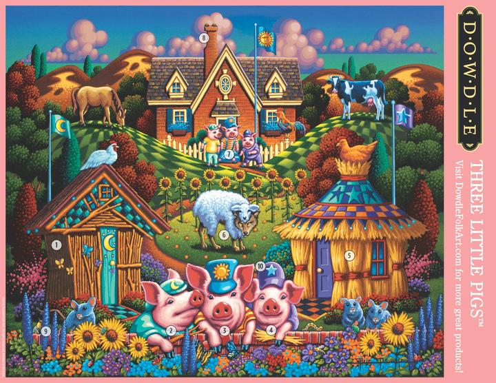 Dowdle Jigsaw Puzzle - Three Little Pigs - 100 Piece