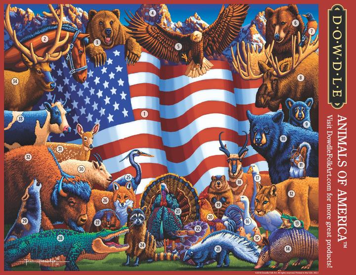 Dowdle Jigsaw Puzzle - Animals of America - 100 Piece